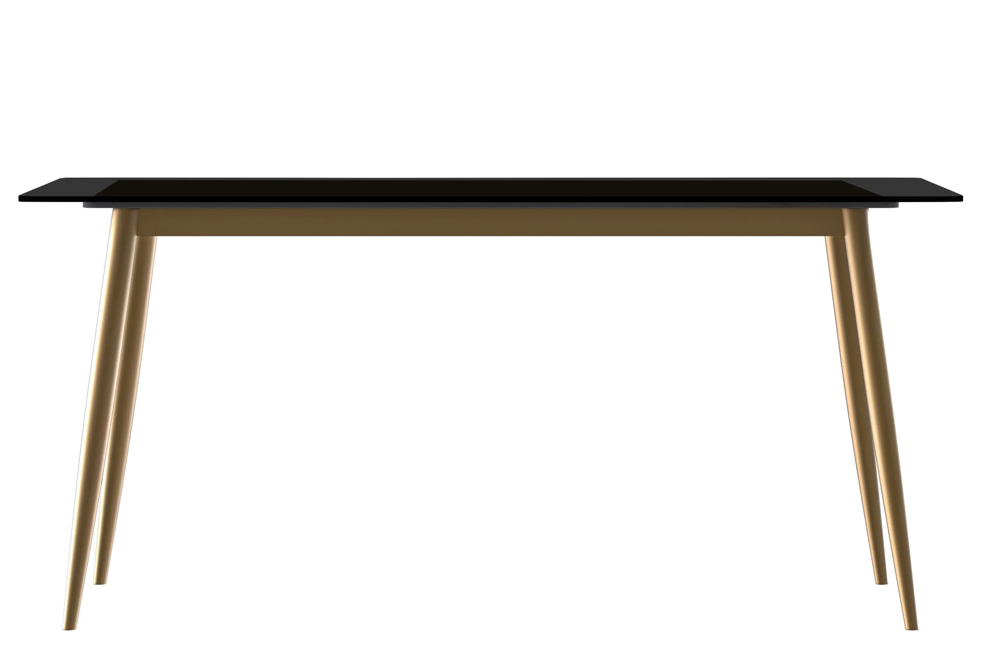 Zayle Modern Dining Table with a Rectangular Glass/Stone Tabletop in Steel - Elax Furniture