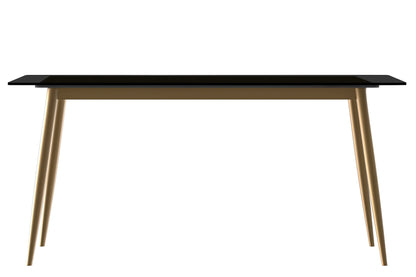 Zayle Modern Dining Table with a Rectangular Glass/Stone Tabletop in Steel - Elax Furniture