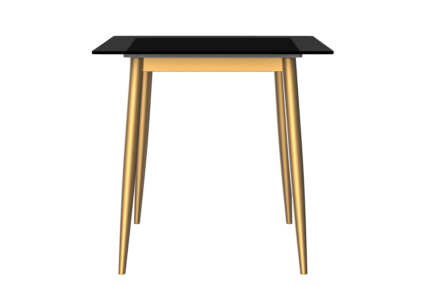 Zayle Modern Dining Table with a Rectangular Glass/Stone Tabletop in Steel - Elax Furniture
