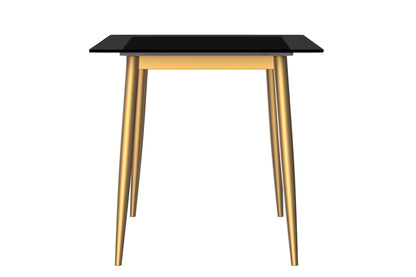 Zayle Modern Dining Table with a Rectangular Glass/Stone Tabletop in Steel - Elax Furniture