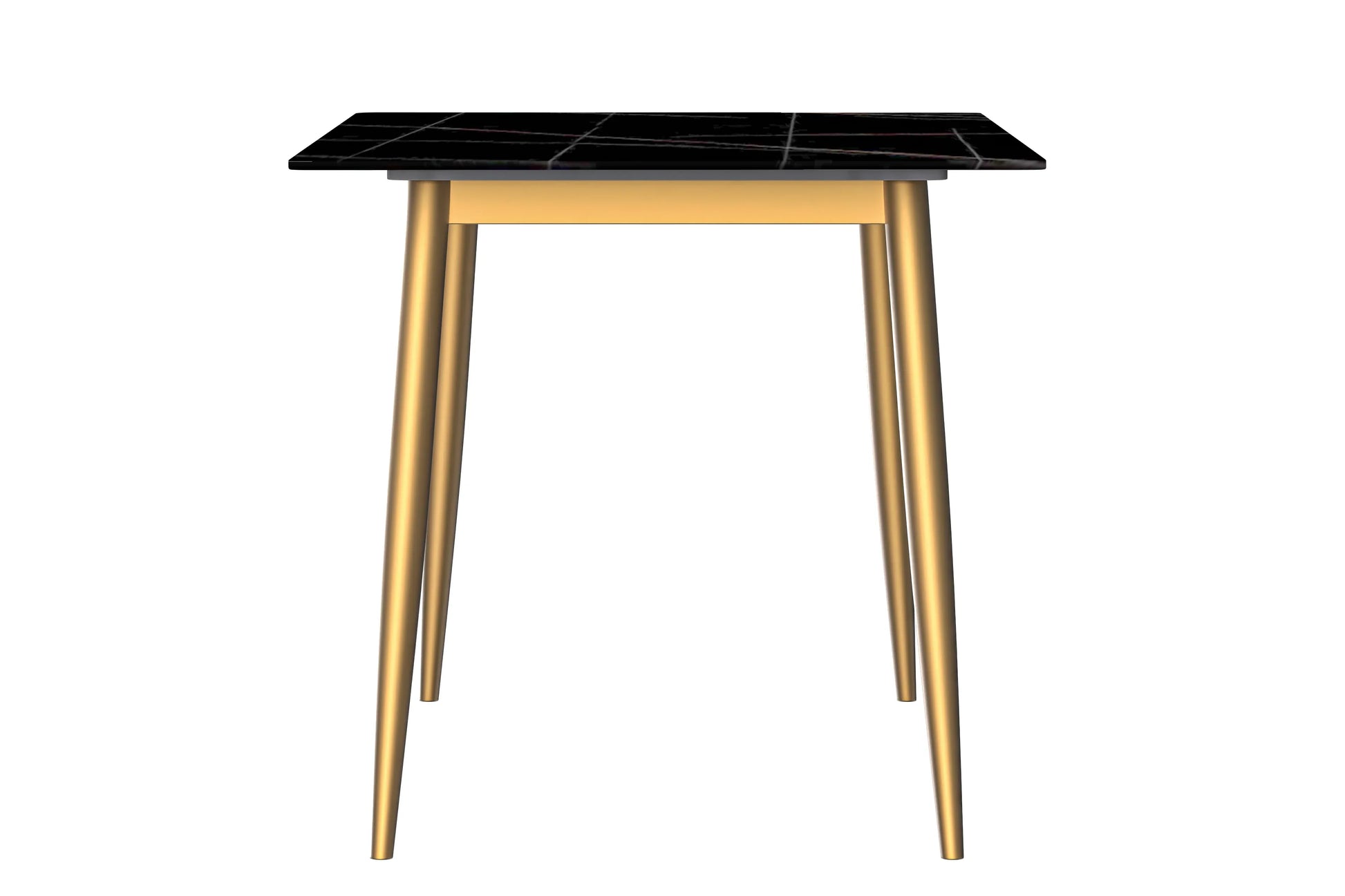 Zayle Modern Dining Table with a Rectangular Glass/Stone Tabletop in Steel - Elax Furniture