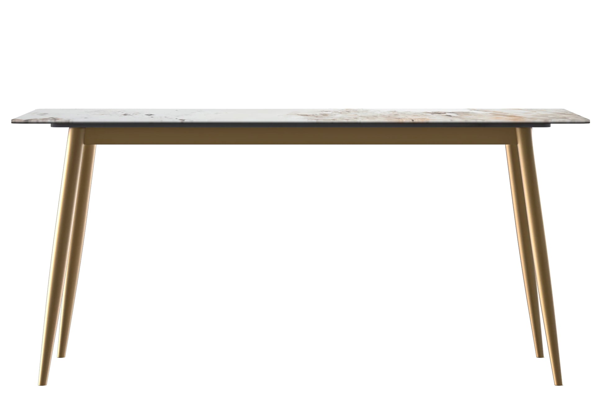 Zayle Modern Dining Table with a Rectangular Glass/Stone Tabletop in Steel - Elax Furniture