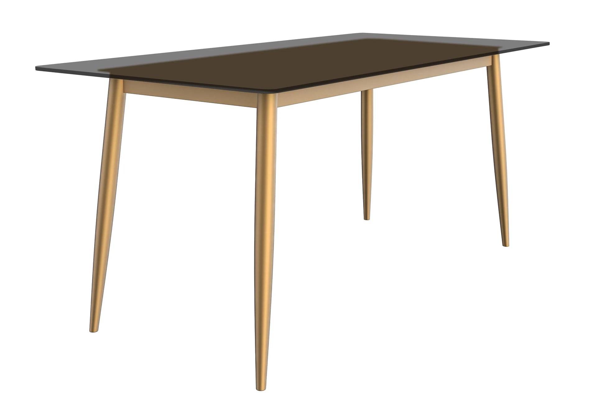 Zayle Modern Dining Table with a Rectangular Glass/Stone Tabletop in Steel - Elax Furniture