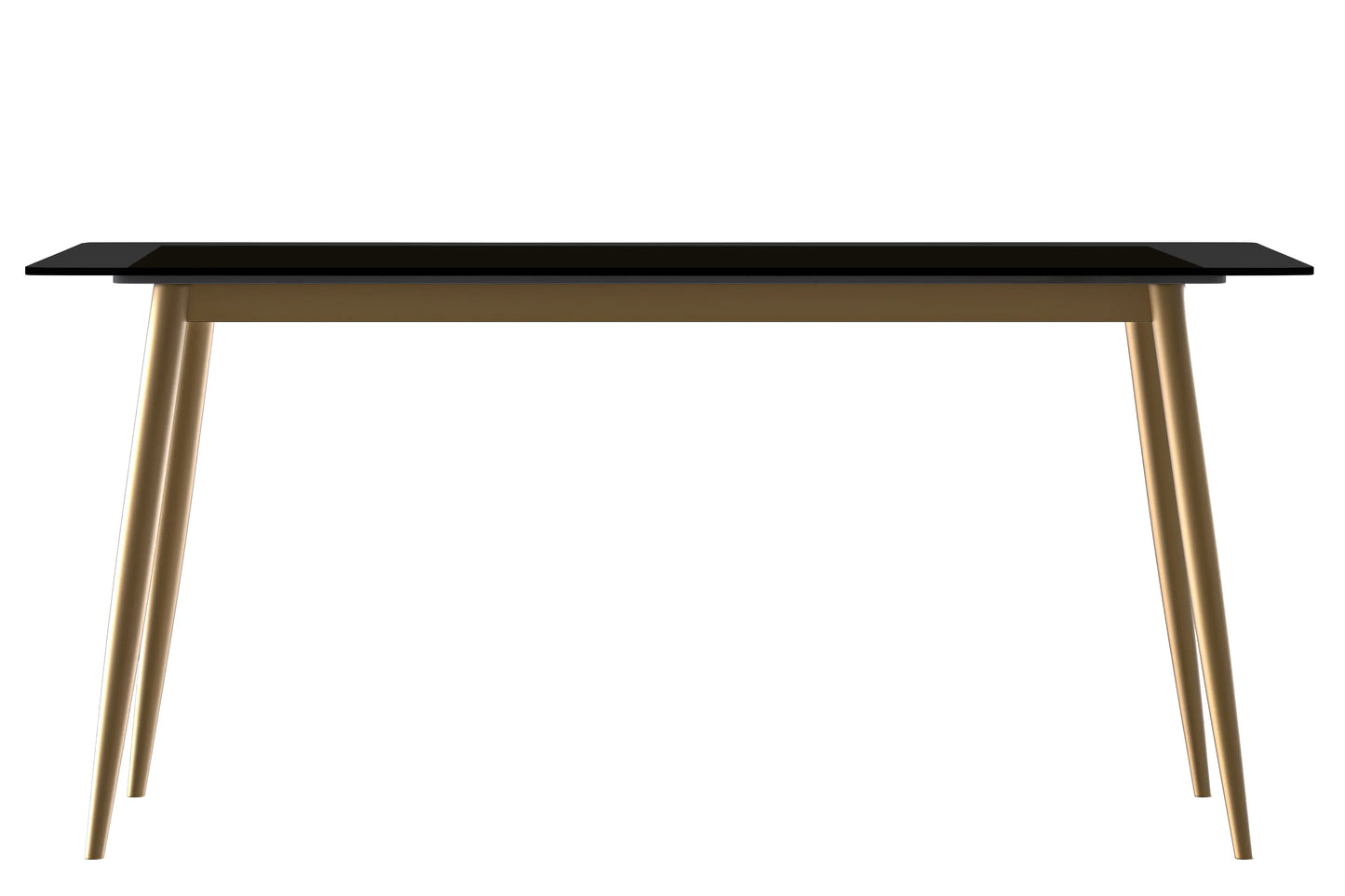 Zayle Modern Dining Table with a Rectangular Glass/Stone Tabletop in Steel - Elax Furniture