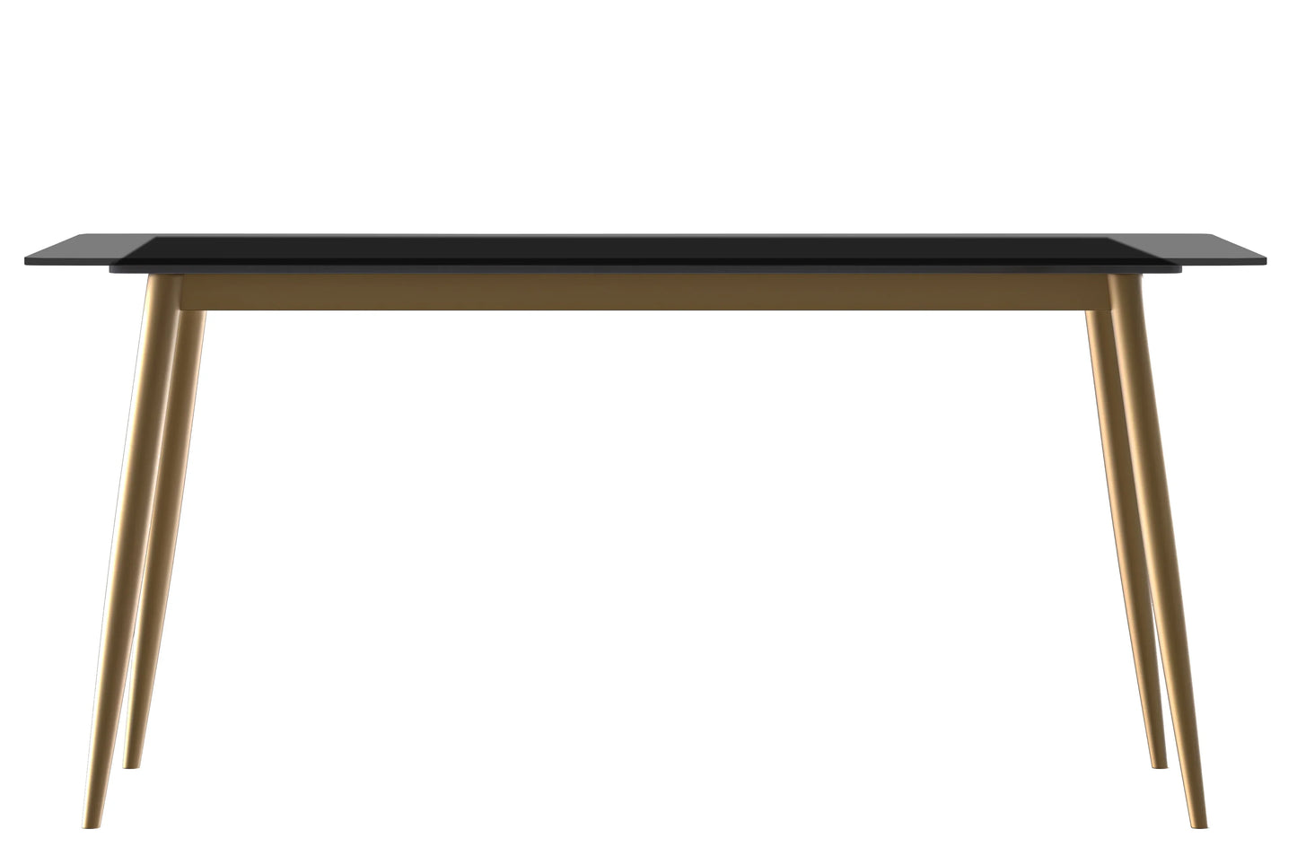 Zayle Modern Dining Table with a Rectangular Glass/Stone Tabletop in Steel - Elax Furniture