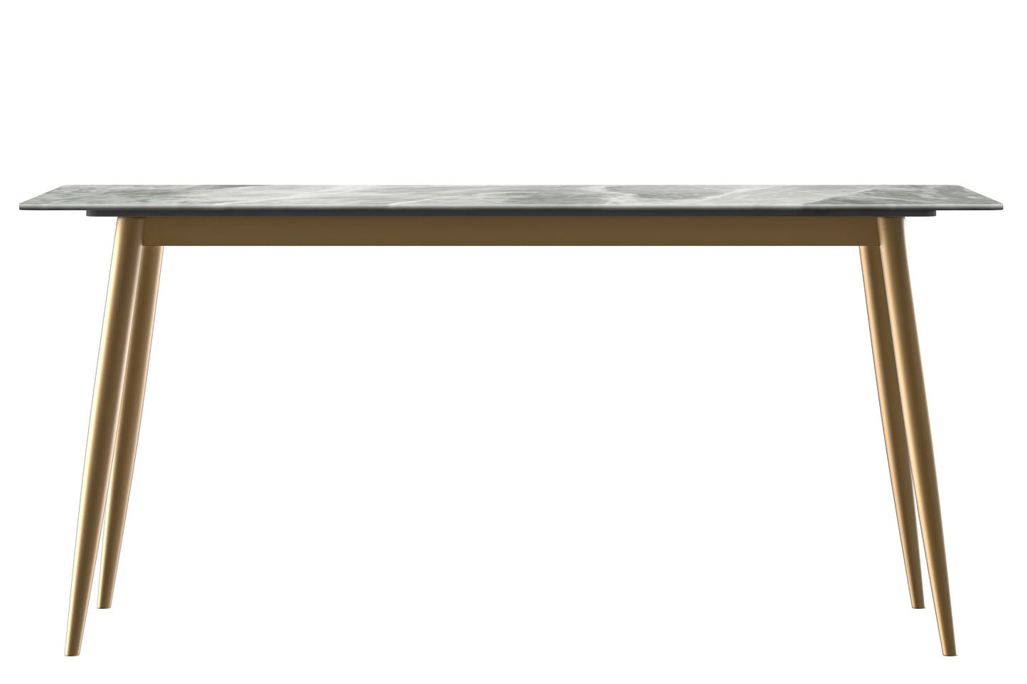 Zayle Modern Dining Table with a Rectangular Glass/Stone Tabletop in Steel - Elax Furniture