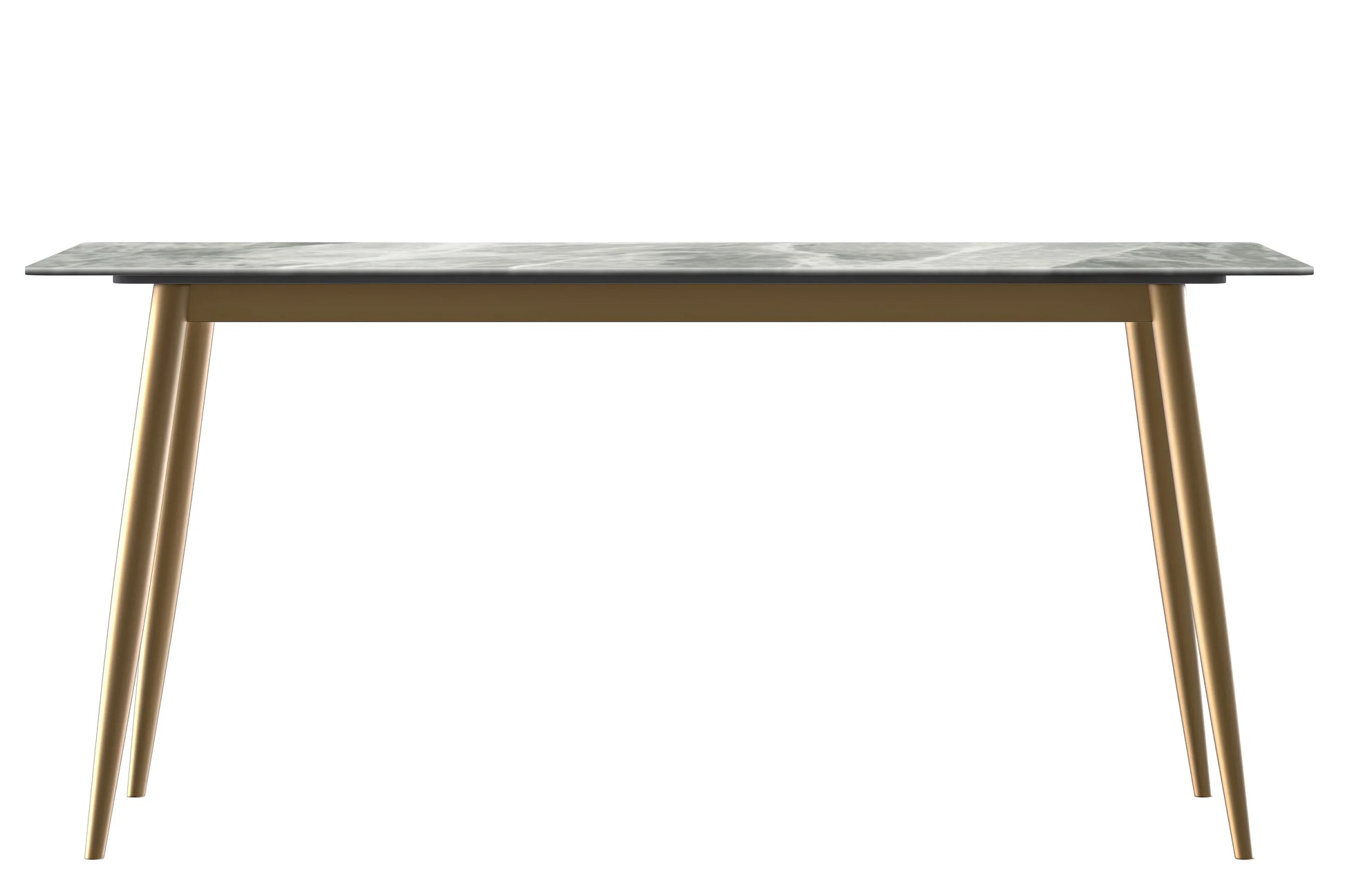 Zayle Modern Dining Table with a Rectangular Glass/Stone Tabletop in Steel - Elax Furniture