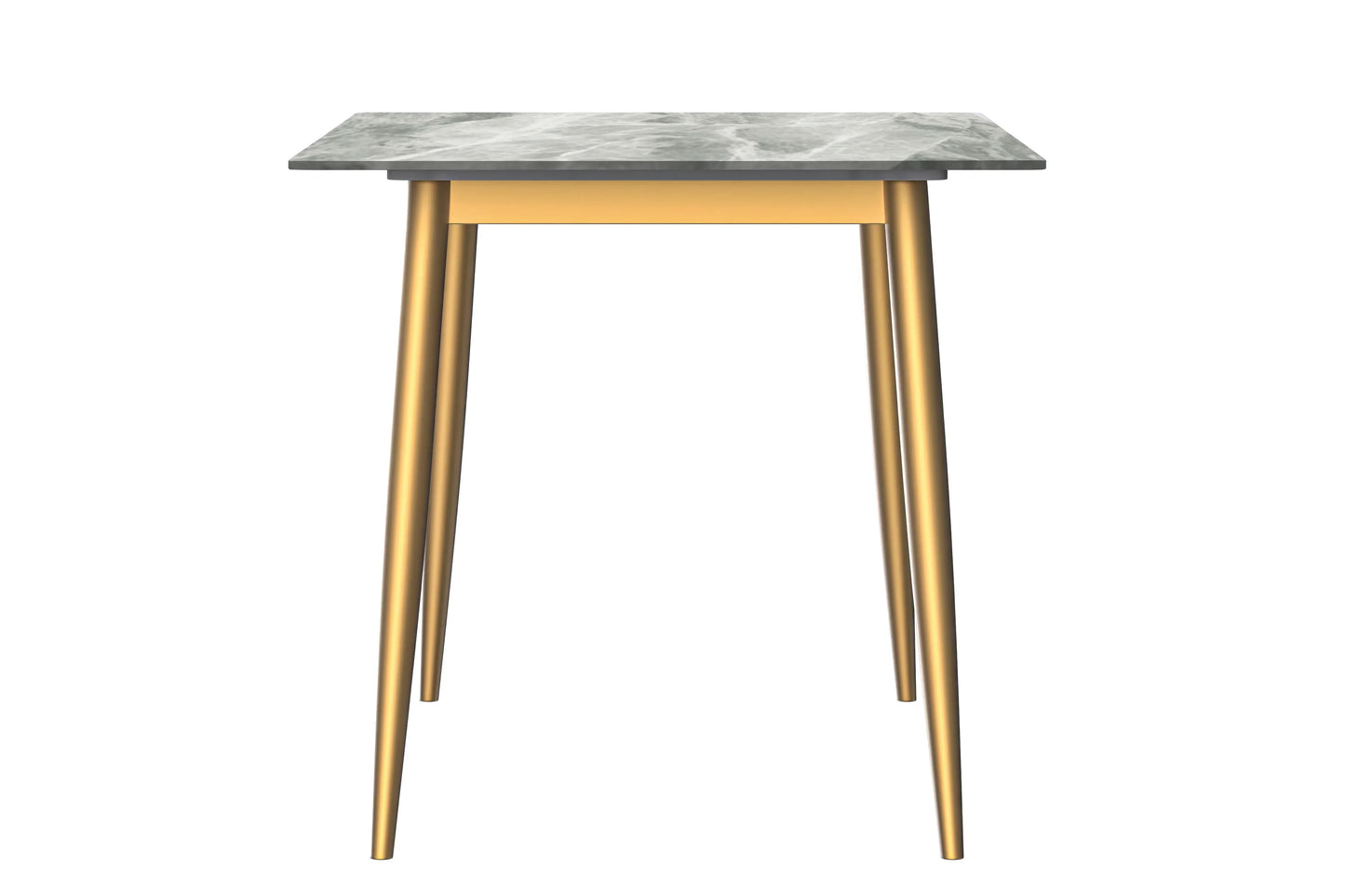 Zayle Modern Dining Table with a Rectangular Glass/Stone Tabletop in Steel - Elax Furniture