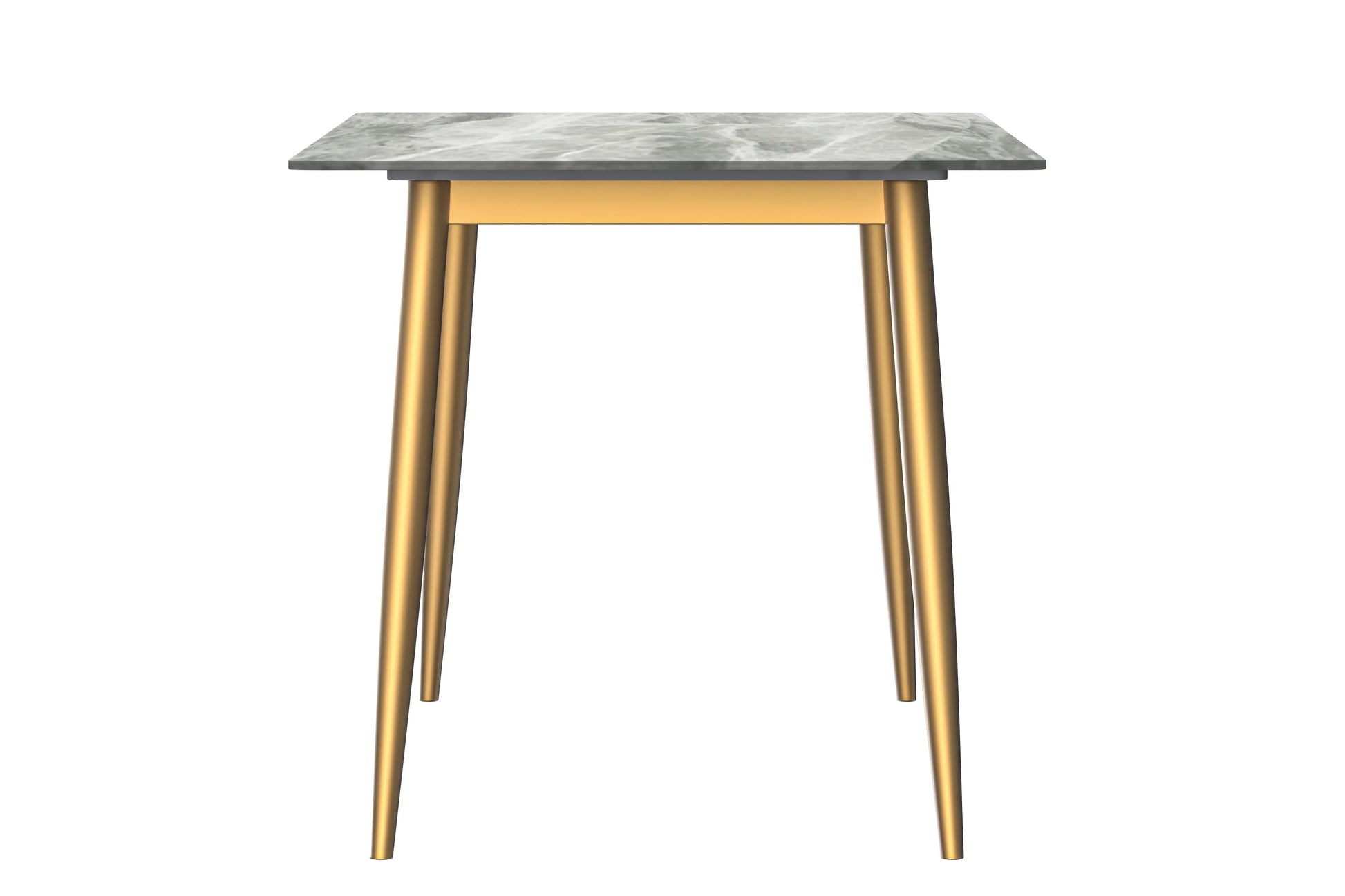 Zayle Modern Dining Table with a Rectangular Glass/Stone Tabletop in Steel - Elax Furniture
