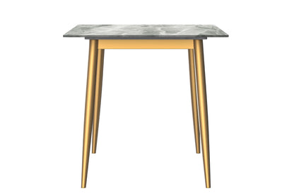 Zayle Modern Dining Table with a Rectangular Glass/Stone Tabletop in Steel - Elax Furniture