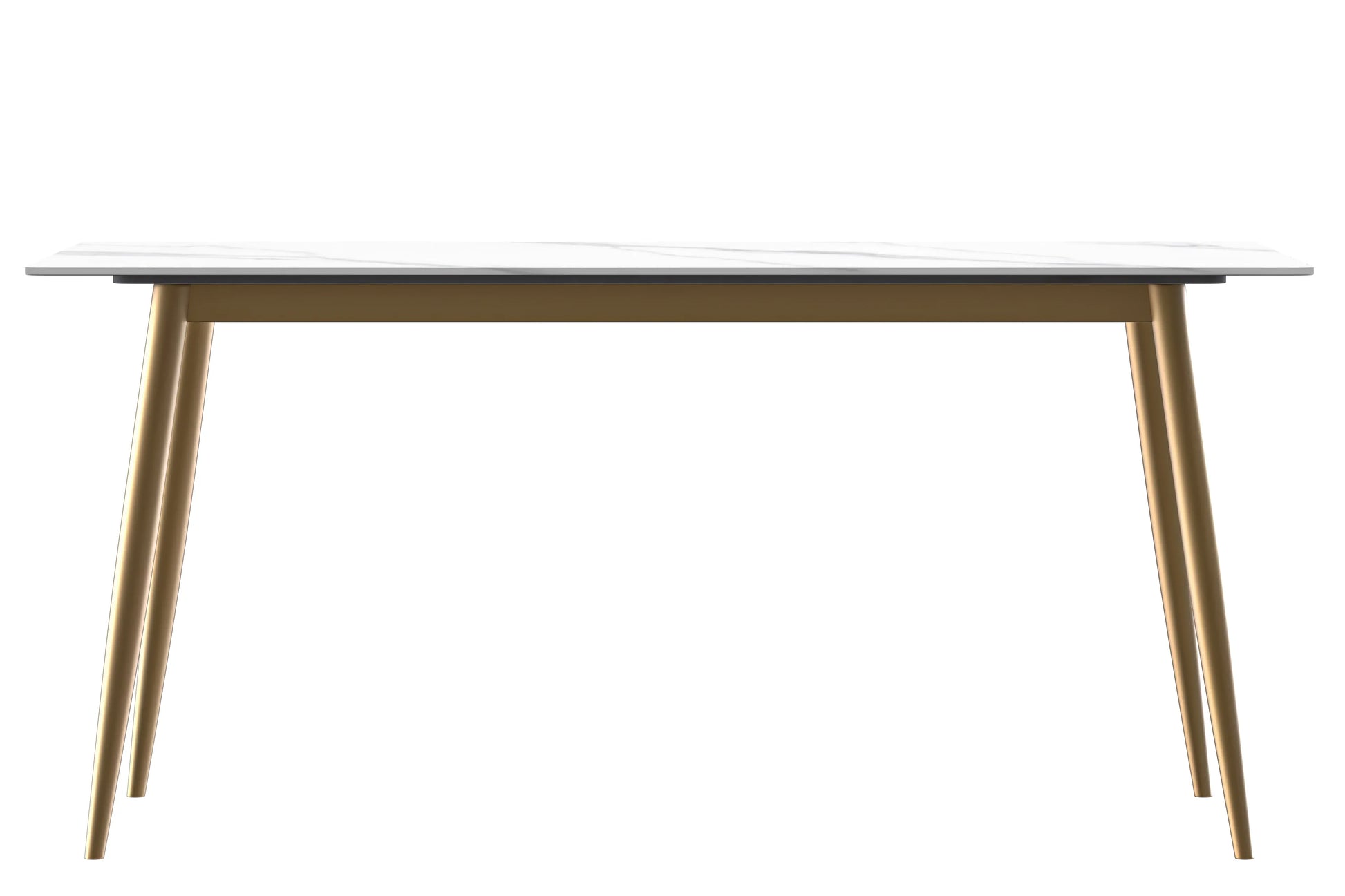 Zayle Modern Dining Table with a Rectangular Glass/Stone Tabletop in Steel - Elax Furniture