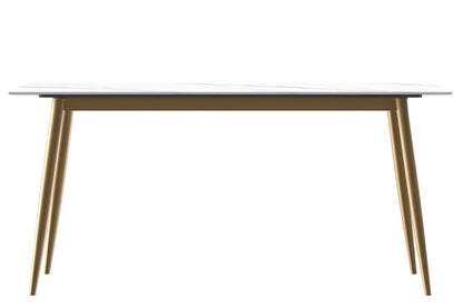 Zayle Modern Dining Table with a Rectangular Glass/Stone Tabletop in Steel - Elax Furniture