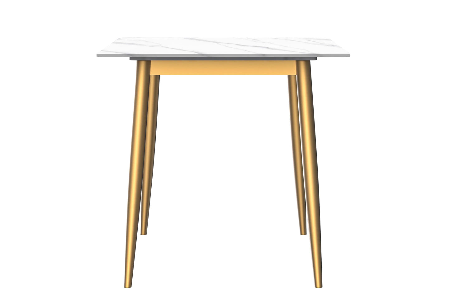 Zayle Modern Dining Table with a Rectangular Glass/Stone Tabletop in Steel - Elax Furniture