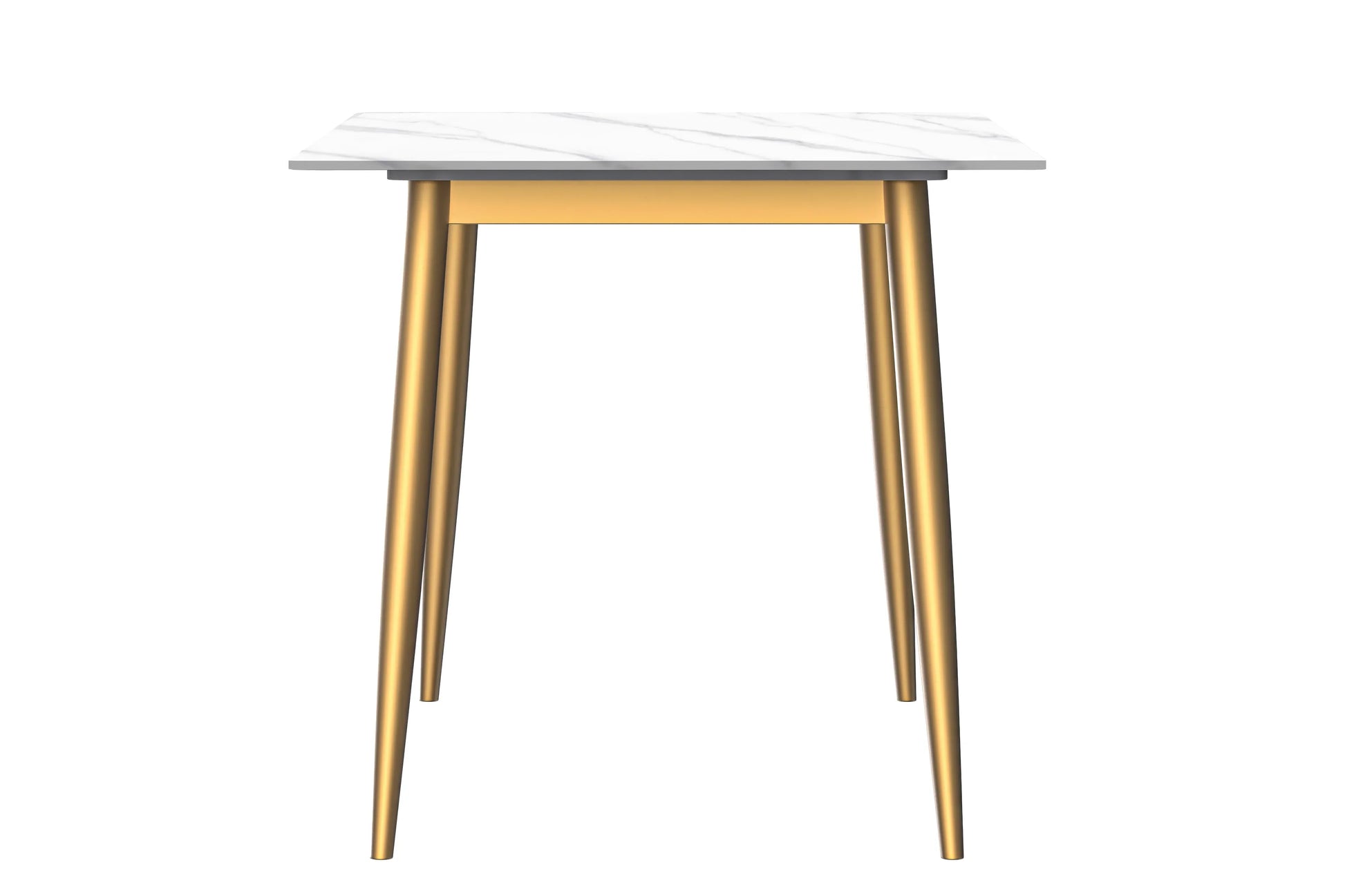Zayle Modern Dining Table with a Rectangular Glass/Stone Tabletop in Steel - Elax Furniture