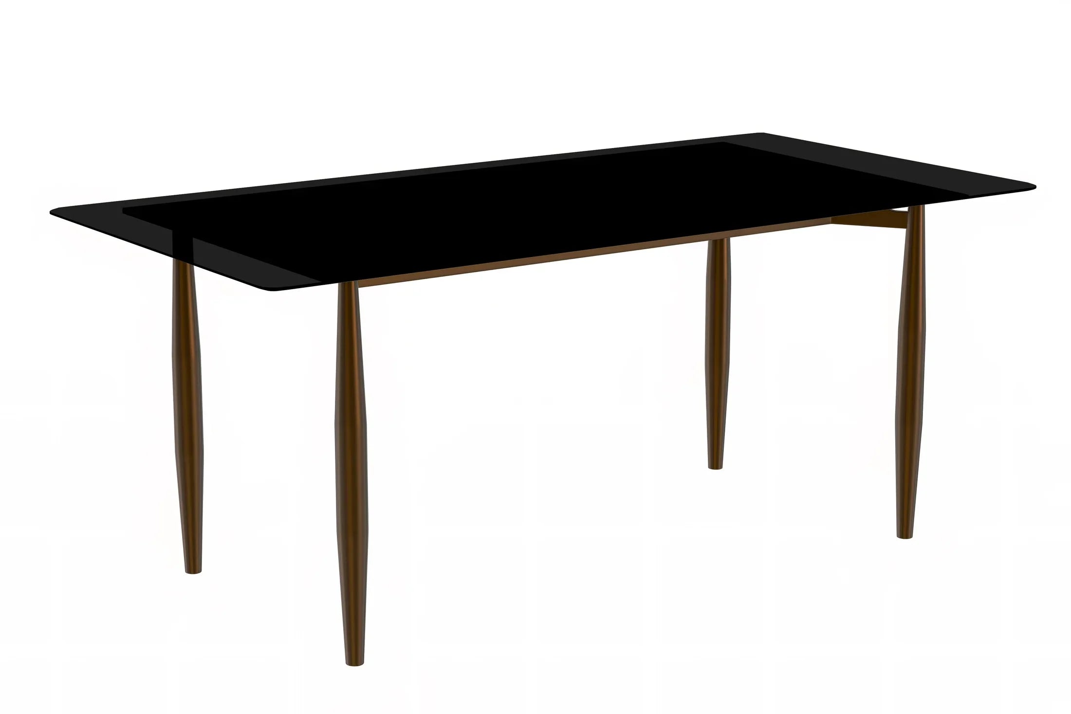 Zinti Dining Table with Glass or Sintered Stone Rectangular Wide Tabletop with Steel Base and Legs - Elax Furniture