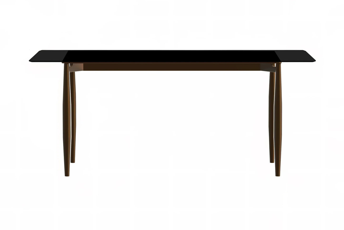 Zinti Dining Table with Glass or Sintered Stone Rectangular Wide Tabletop with Steel Base and Legs - Elax Furniture