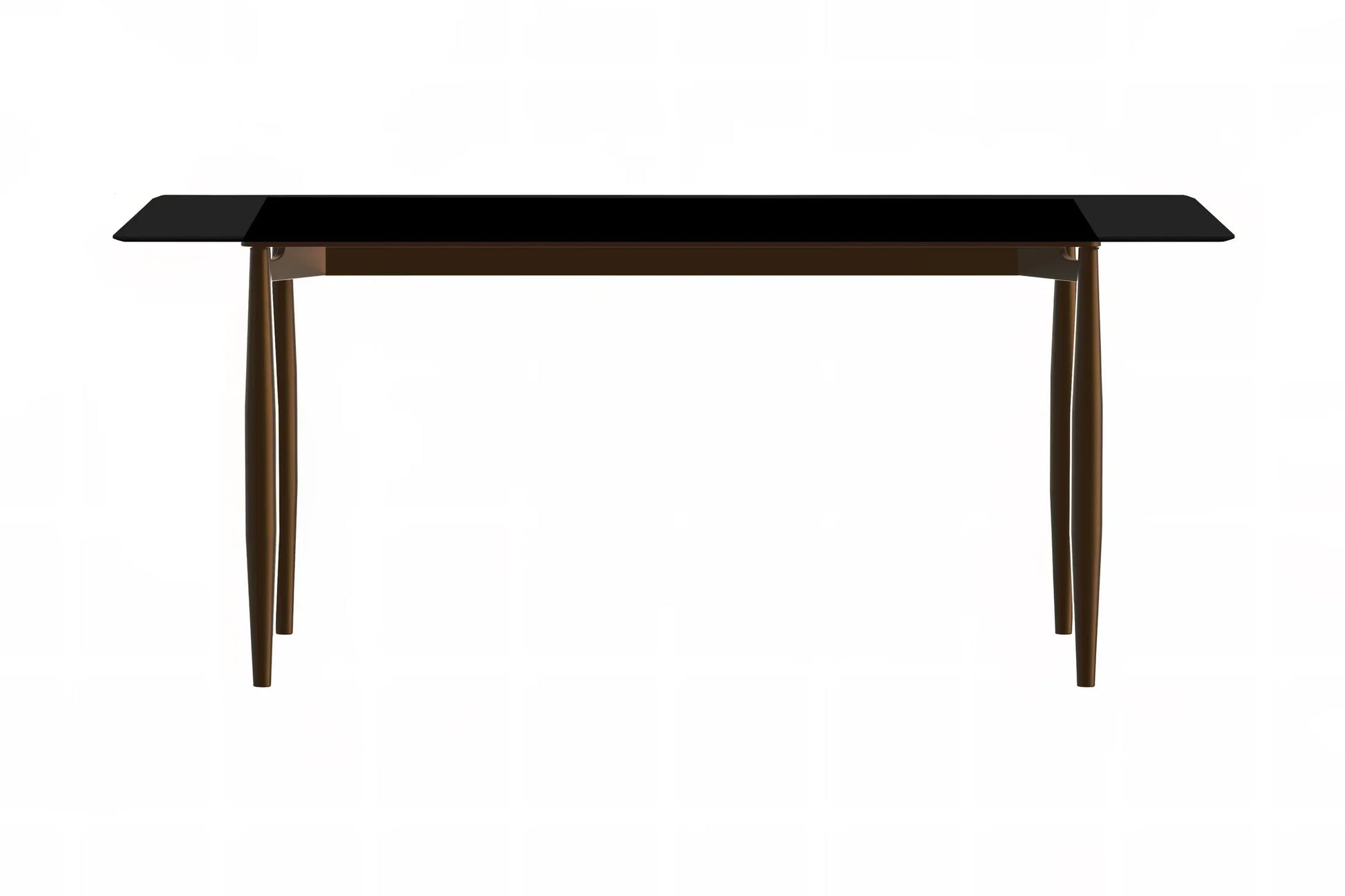 Zinti Dining Table with Glass or Sintered Stone Rectangular Wide Tabletop with Steel Base and Legs - Elax Furniture