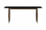 Zinti Dining Table with Glass or Sintered Stone Rectangular Wide Tabletop with Steel Base and Legs - Elax Furniture
