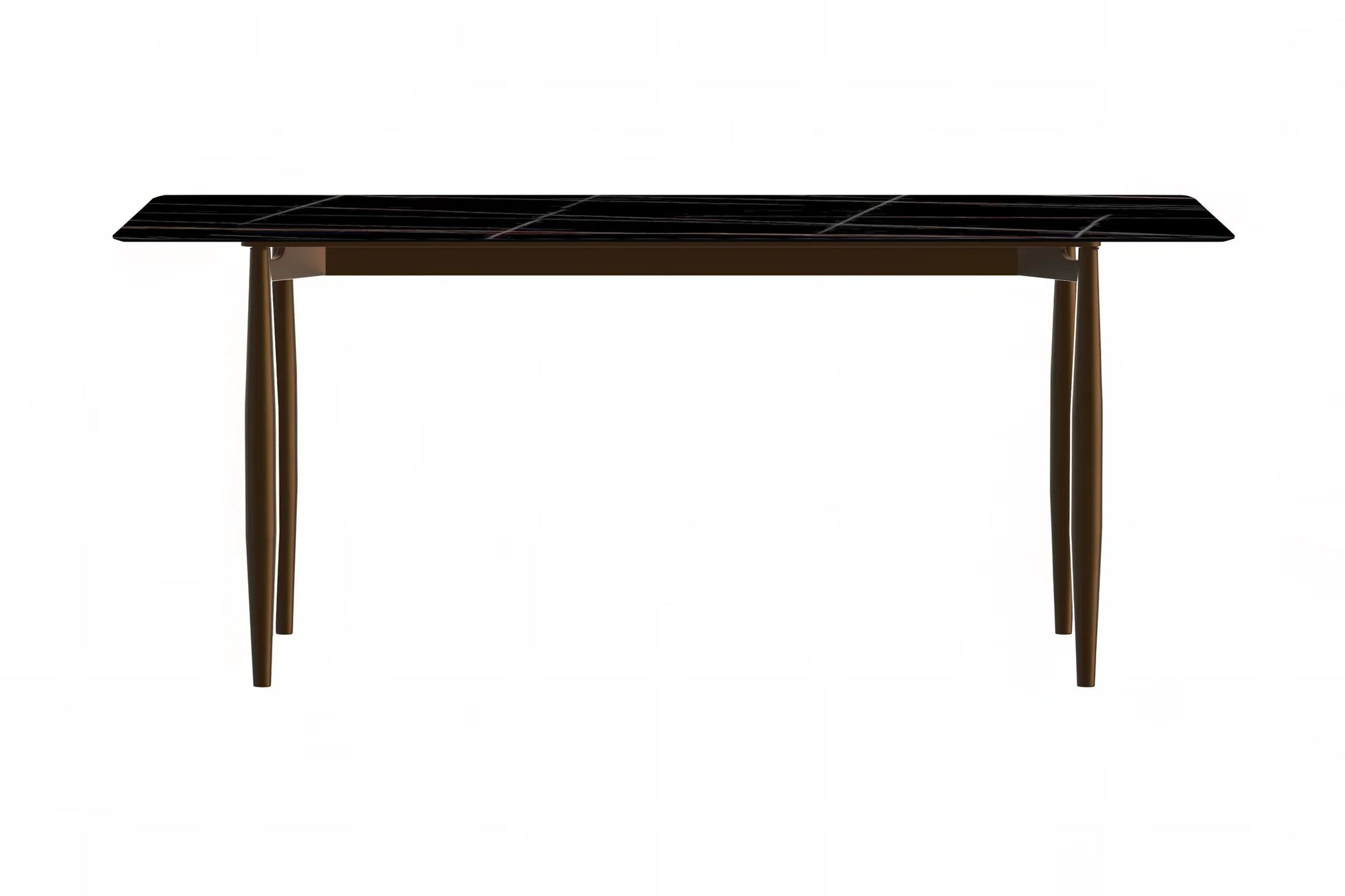Zinti Dining Table with Glass or Sintered Stone Rectangular Wide Tabletop with Steel Base and Legs - Elax Furniture