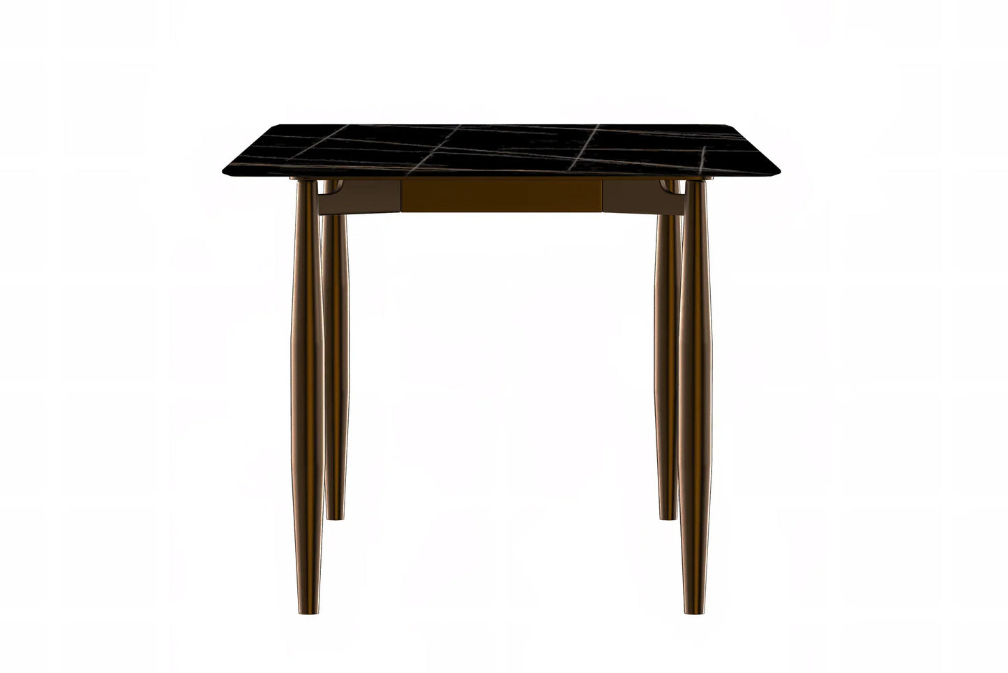 Zinti Dining Table with Glass or Sintered Stone Rectangular Wide Tabletop with Steel Base and Legs - Elax Furniture