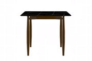 Zinti Dining Table with Glass or Sintered Stone Rectangular Wide Tabletop with Steel Base and Legs - Elax Furniture