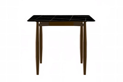 Zinti Dining Table with Glass or Sintered Stone Rectangular Wide Tabletop with Steel Base and Legs - Elax Furniture