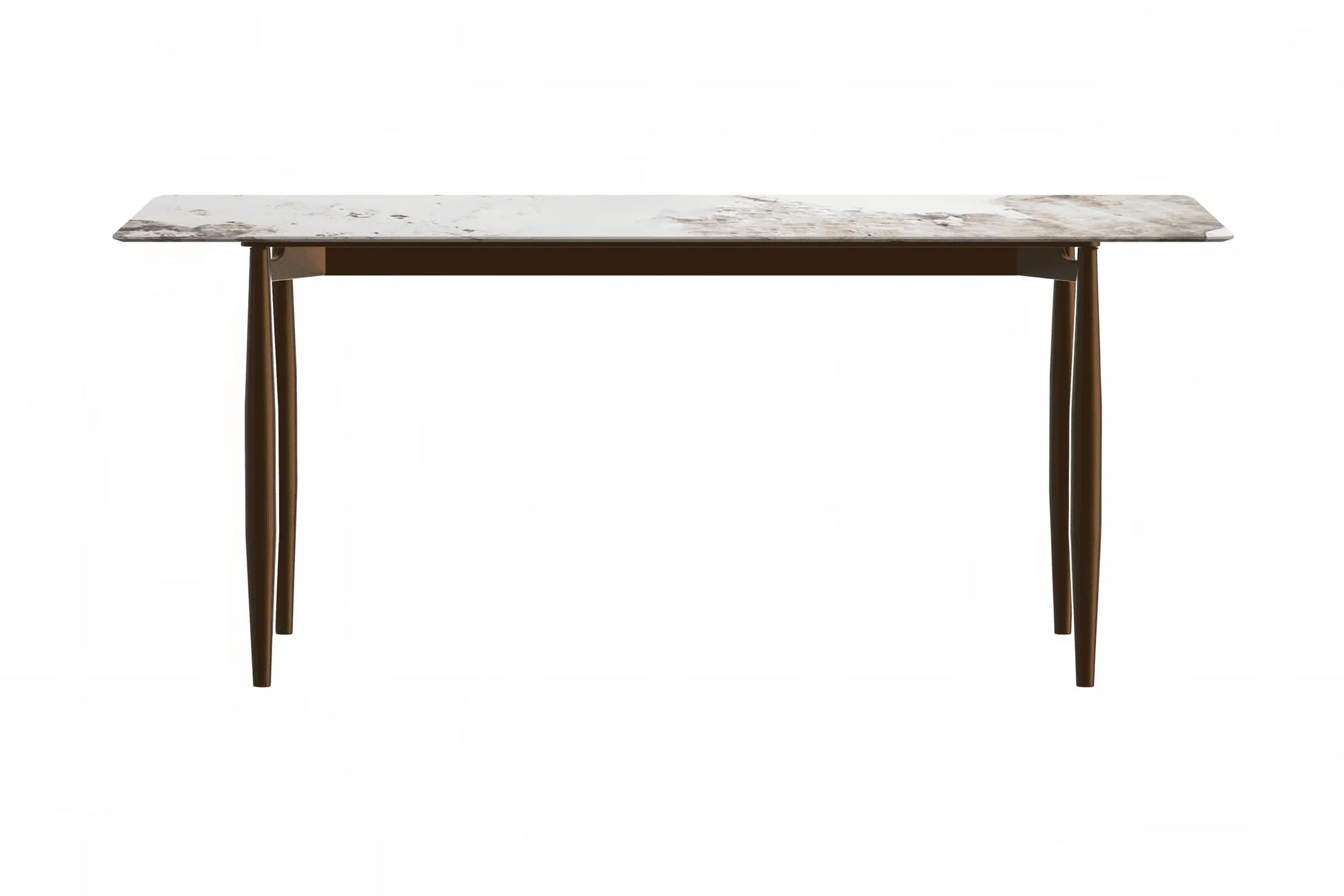 Zinti Dining Table with Glass or Sintered Stone Rectangular Wide Tabletop with Steel Base and Legs - Elax Furniture