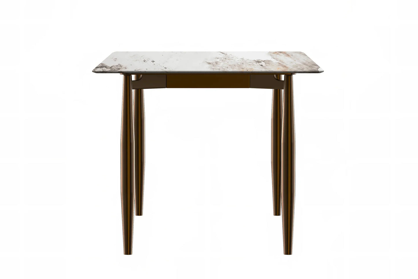 Zinti Dining Table with Glass or Sintered Stone Rectangular Wide Tabletop with Steel Base and Legs - Elax Furniture