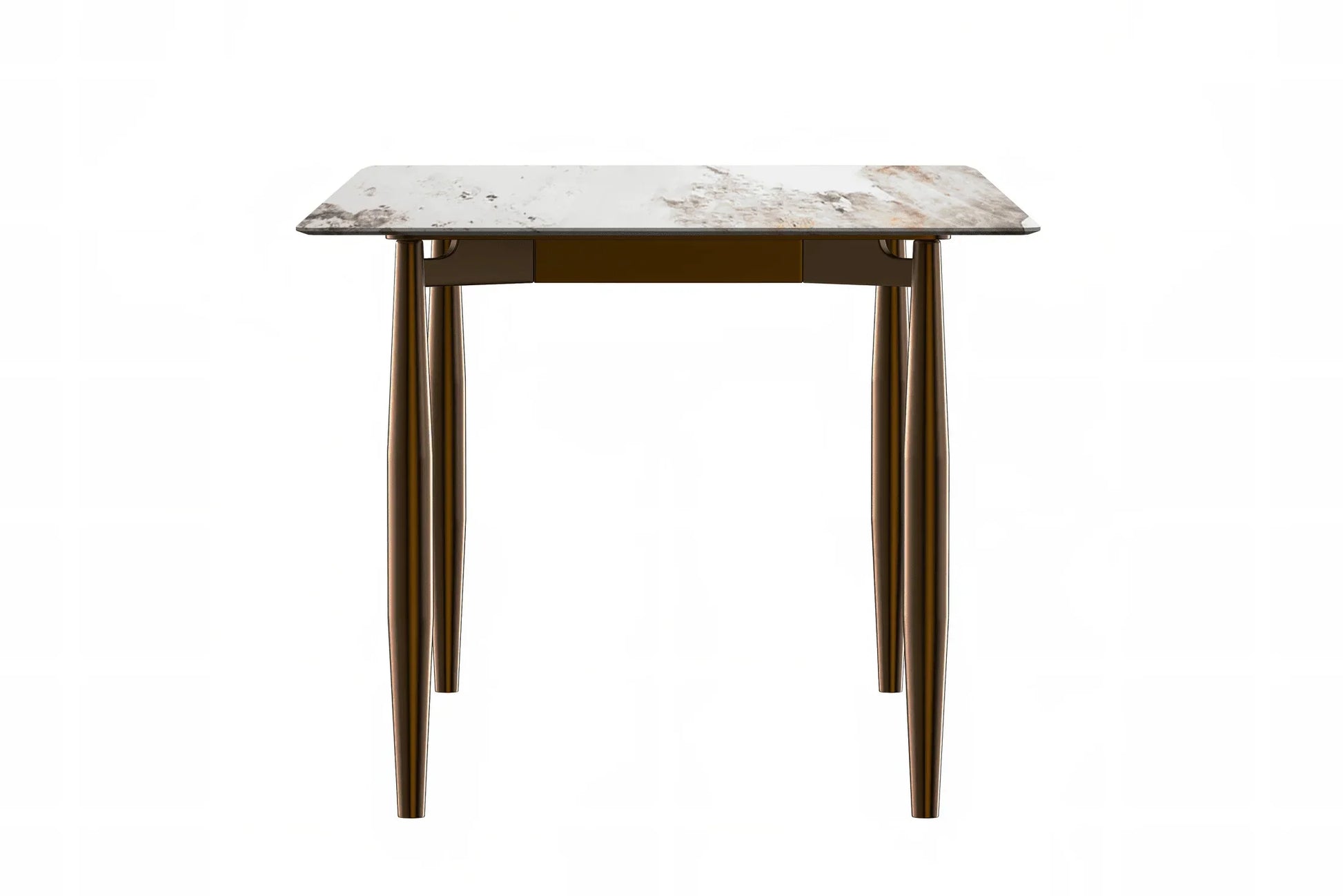 Zinti Dining Table with Glass or Sintered Stone Rectangular Wide Tabletop with Steel Base and Legs - Elax Furniture