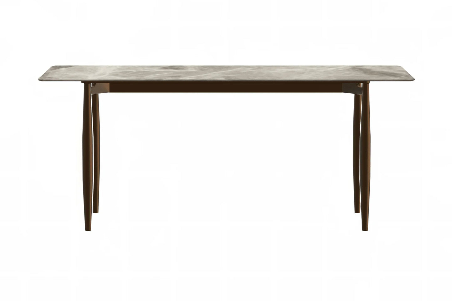 Zinti Dining Table with Glass or Sintered Stone Rectangular Wide Tabletop with Steel Base and Legs - Elax Furniture
