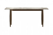Zinti Dining Table with Glass or Sintered Stone Rectangular Wide Tabletop with Steel Base and Legs - Elax Furniture