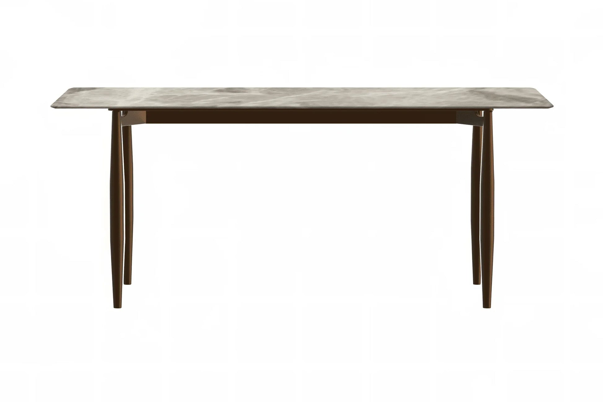 Zinti Dining Table with Glass or Sintered Stone Rectangular Wide Tabletop with Steel Base and Legs - Elax Furniture