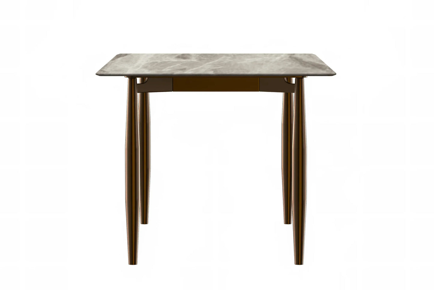 Zinti Dining Table with Glass or Sintered Stone Rectangular Wide Tabletop with Steel Base and Legs - Elax Furniture