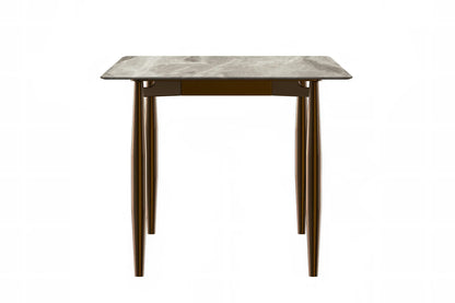 Zinti Dining Table with Glass or Sintered Stone Rectangular Wide Tabletop with Steel Base and Legs - Elax Furniture