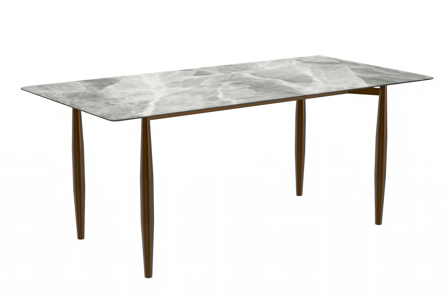 Zinti Dining Table with Glass or Sintered Stone Rectangular Wide Tabletop with Steel Base and Legs - Elax Furniture