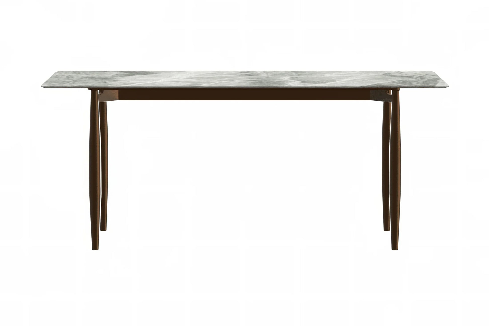 Zinti Dining Table with Glass or Sintered Stone Rectangular Wide Tabletop with Steel Base and Legs - Elax Furniture