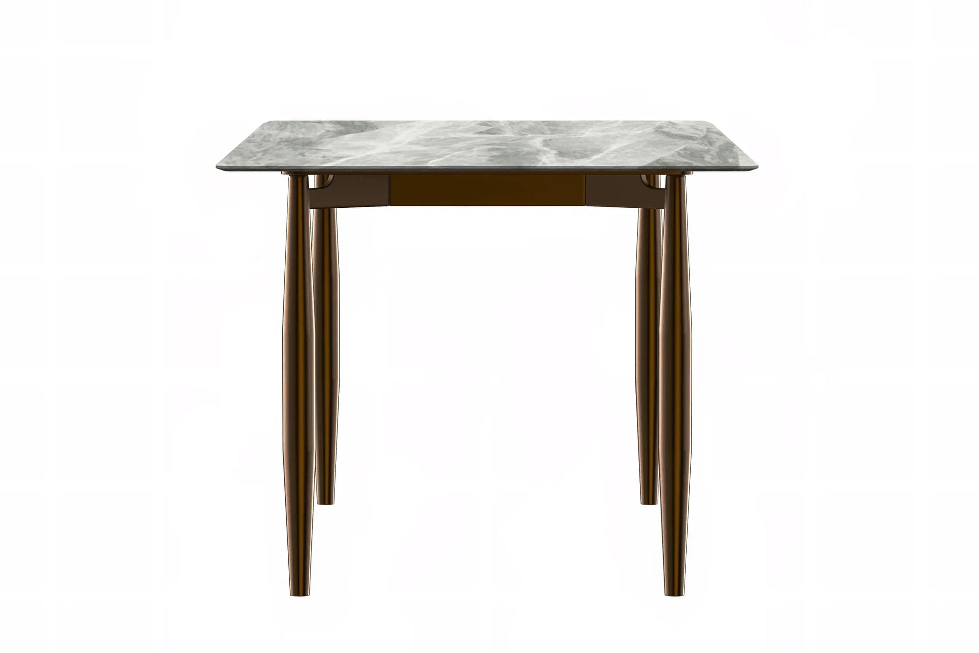 Zinti Dining Table with Glass or Sintered Stone Rectangular Wide Tabletop with Steel Base and Legs - Elax Furniture