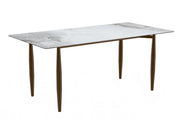 Zinti Dining Table with Glass or Sintered Stone Rectangular Wide Tabletop with Steel Base and Legs - Elax Furniture
