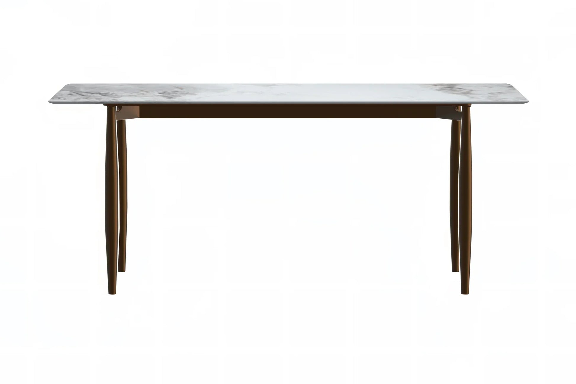Zinti Dining Table with Glass or Sintered Stone Rectangular Wide Tabletop with Steel Base and Legs - Elax Furniture