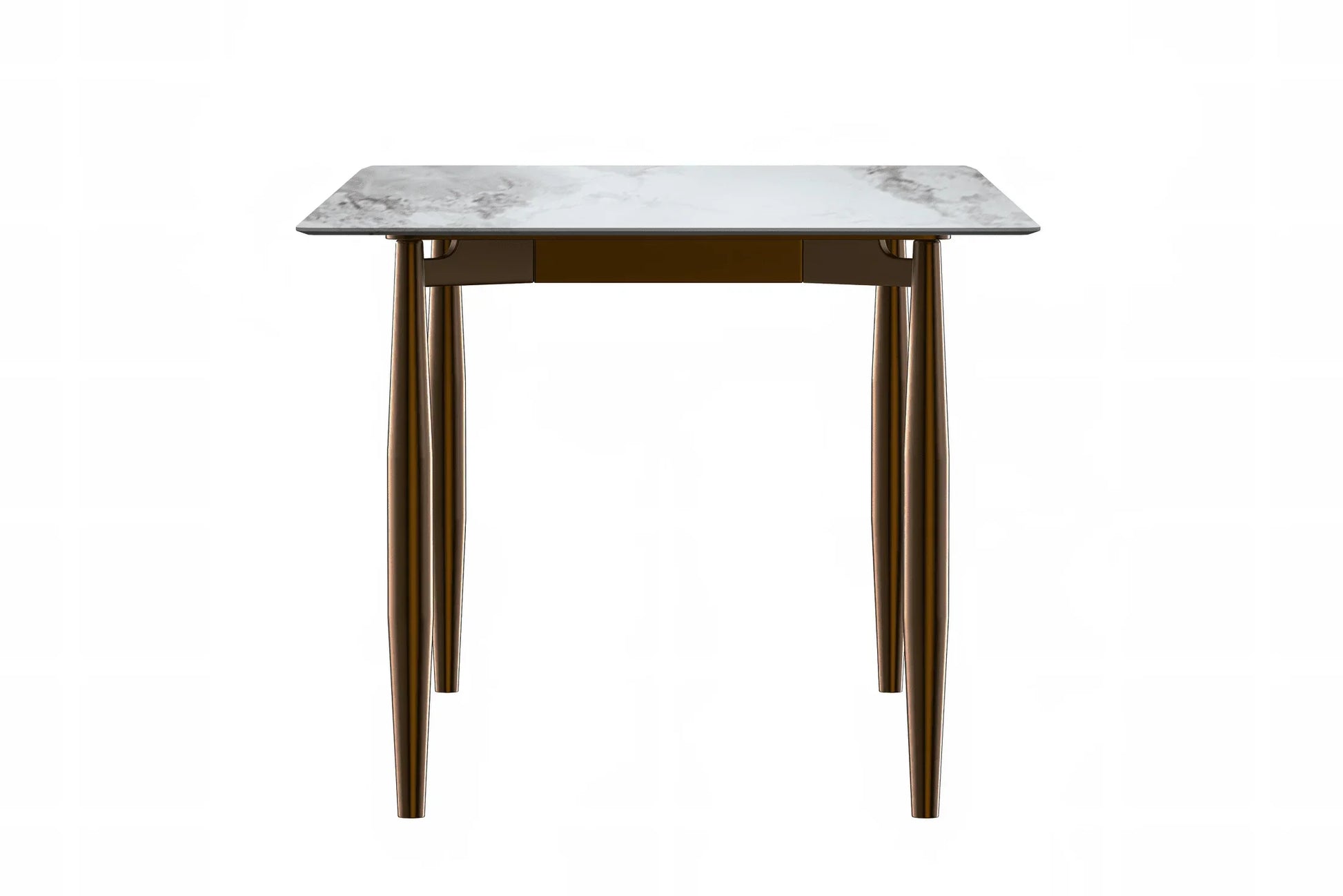 Zinti Dining Table with Glass or Sintered Stone Rectangular Wide Tabletop with Steel Base and Legs - Elax Furniture