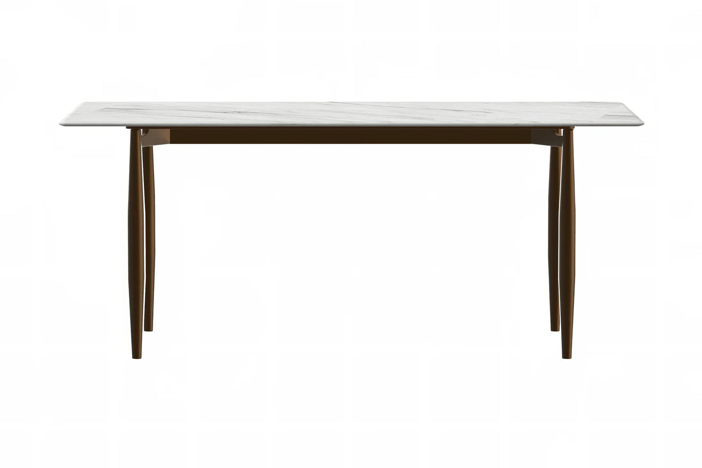 Zinti Dining Table with Glass or Sintered Stone Rectangular Wide Tabletop with Steel Base and Legs - Elax Furniture
