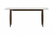 Zinti Dining Table with Glass or Sintered Stone Rectangular Wide Tabletop with Steel Base and Legs - Elax Furniture
