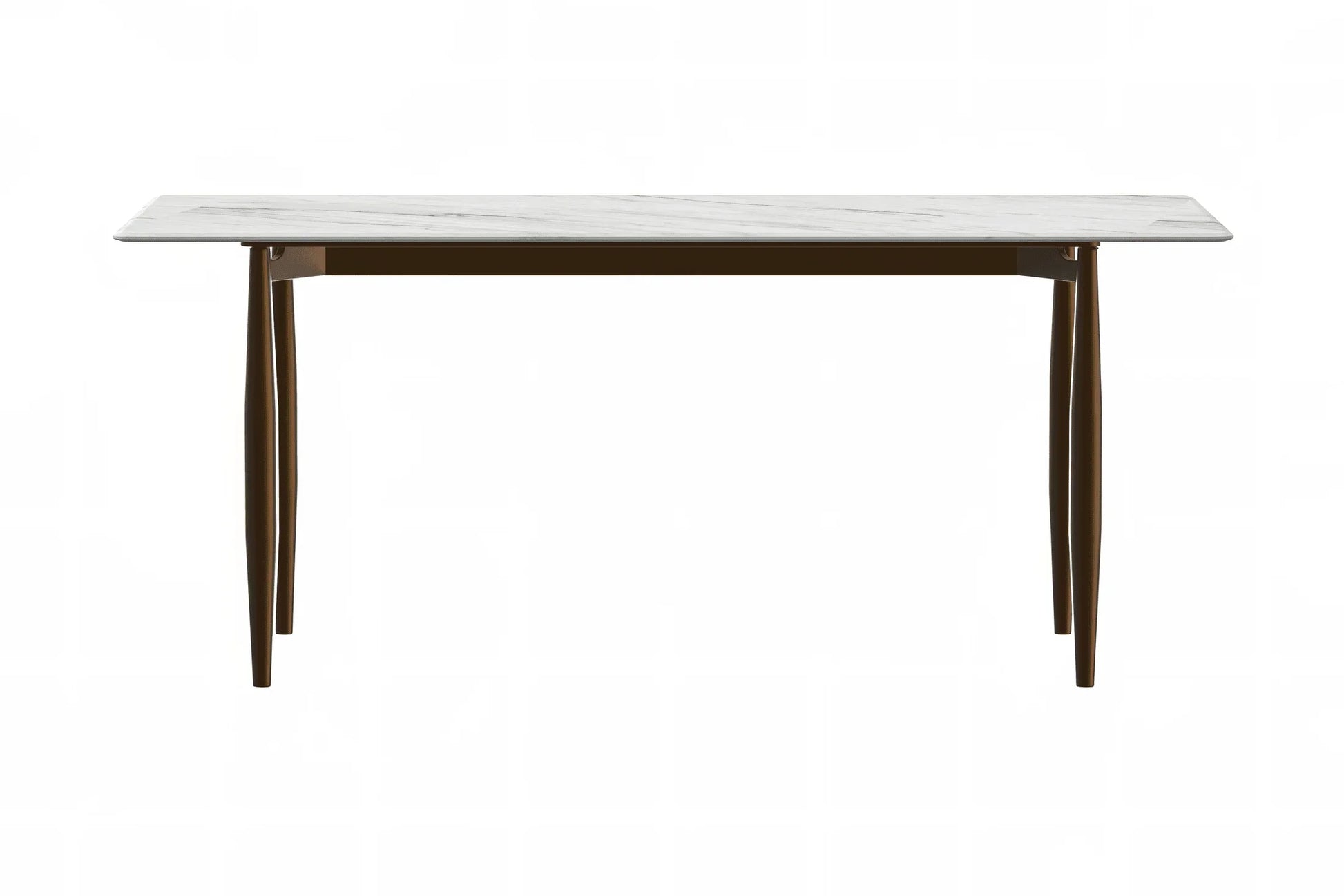 Zinti Dining Table with Glass or Sintered Stone Rectangular Wide Tabletop with Steel Base and Legs - Elax Furniture
