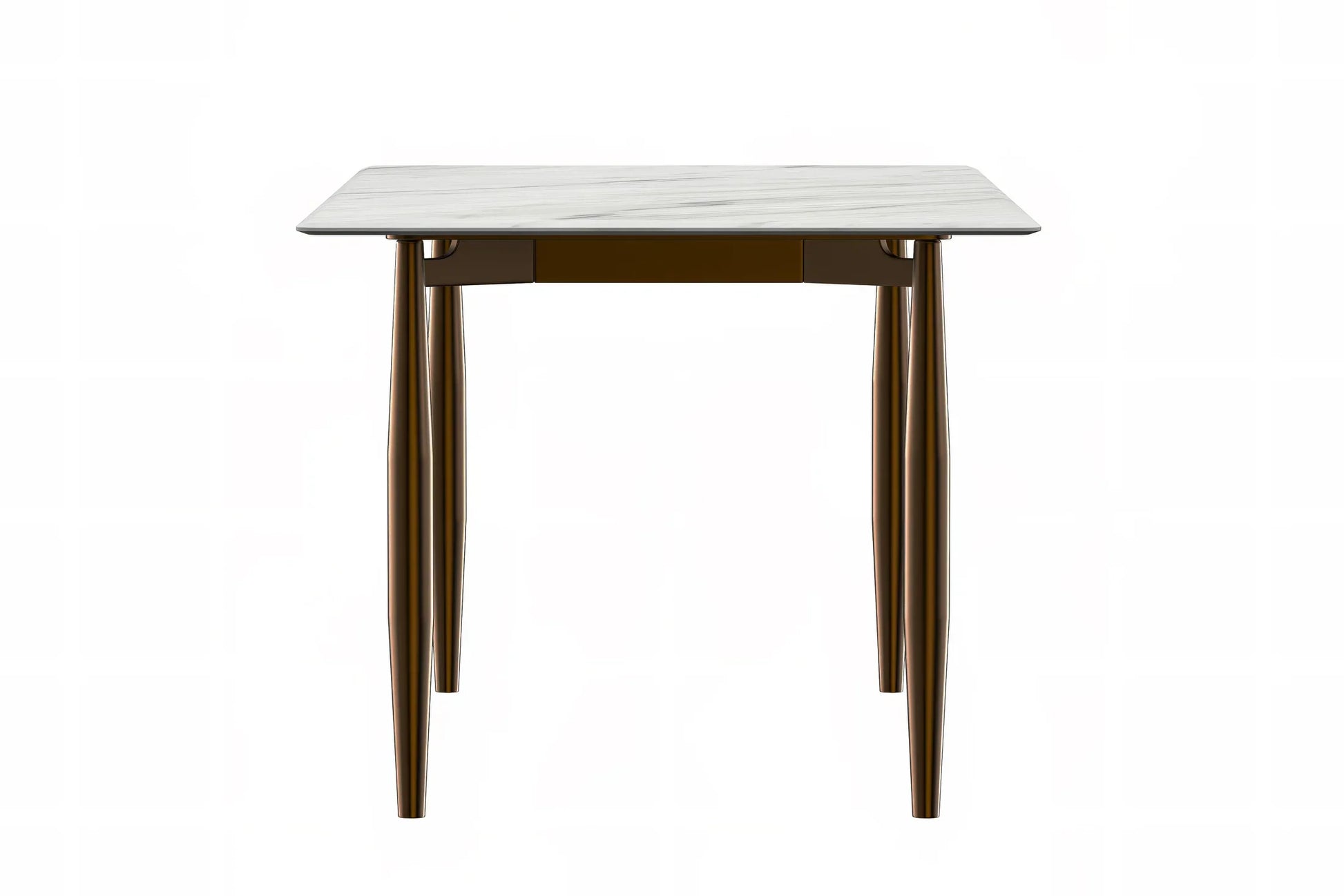 Zinti Dining Table with Glass or Sintered Stone Rectangular Wide Tabletop with Steel Base and Legs - Elax Furniture