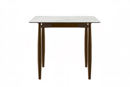 Zinti Dining Table with Glass or Sintered Stone Rectangular Wide Tabletop with Steel Base and Legs - Elax Furniture