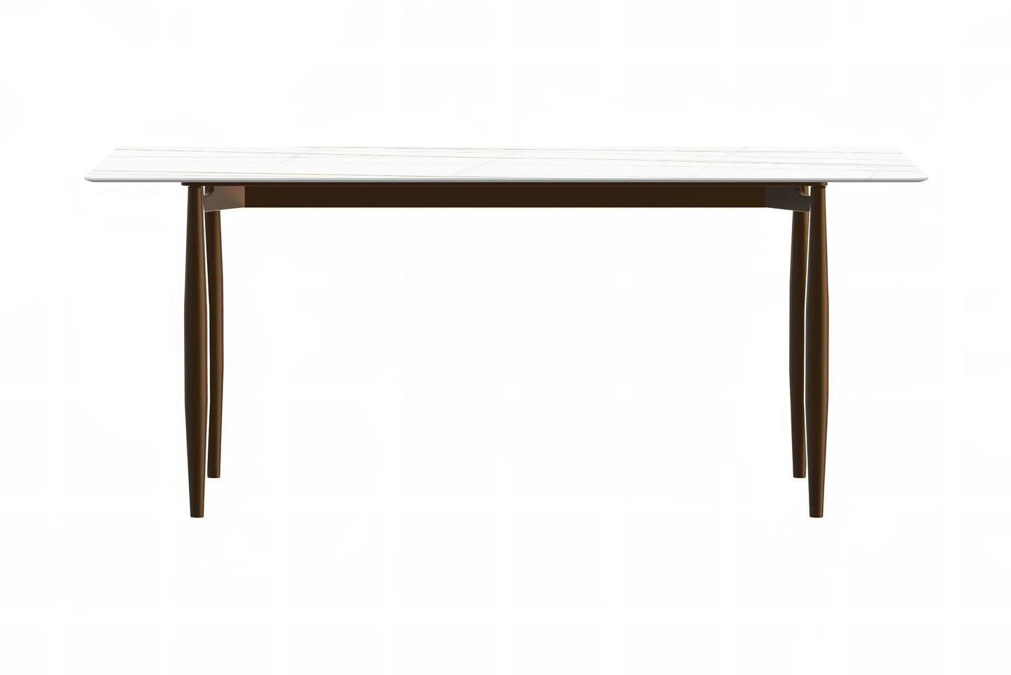 Zinti Dining Table with Glass or Sintered Stone Rectangular Wide Tabletop with Steel Base and Legs - Elax Furniture