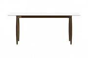 Zinti Dining Table with Glass or Sintered Stone Rectangular Wide Tabletop with Steel Base and Legs - Elax Furniture