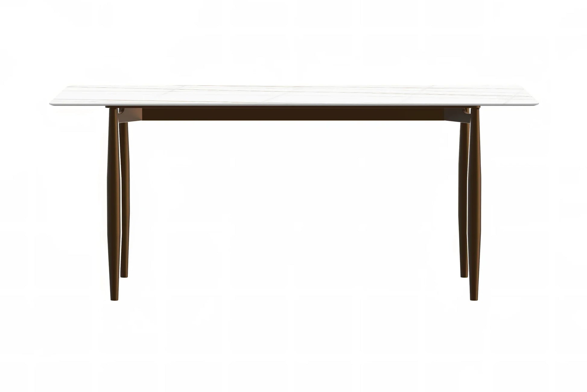 Zinti Dining Table with Glass or Sintered Stone Rectangular Wide Tabletop with Steel Base and Legs - Elax Furniture