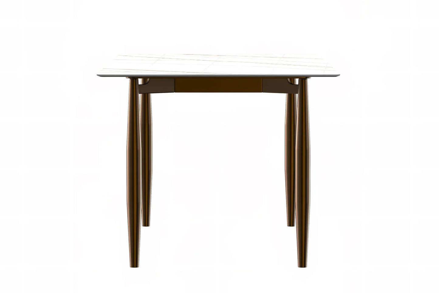 Zinti Dining Table with Glass or Sintered Stone Rectangular Wide Tabletop with Steel Base and Legs - Elax Furniture