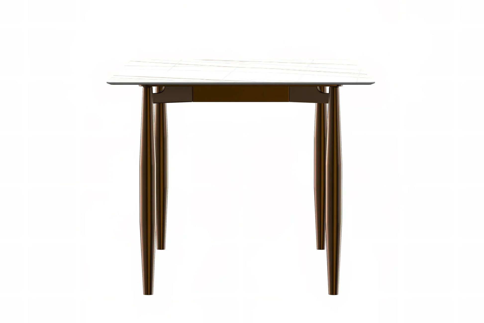 Zinti Dining Table with Glass or Sintered Stone Rectangular Wide Tabletop with Steel Base and Legs - Elax Furniture
